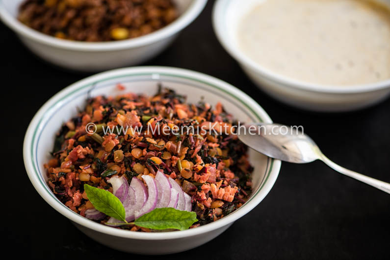 Cheera Parippu Thoran / Spinach and Lentils