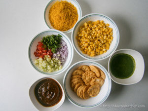 Corn Chaat / Corn Sev Puri / Masala Corn Chaat