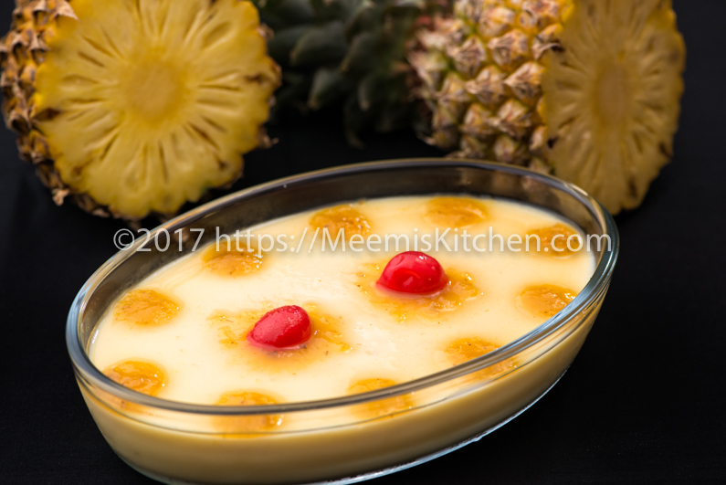 Pineapple Pudding / Eggless Pineapple Pudding